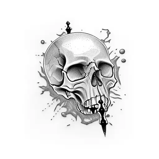 Skull for knee tattoo design idea