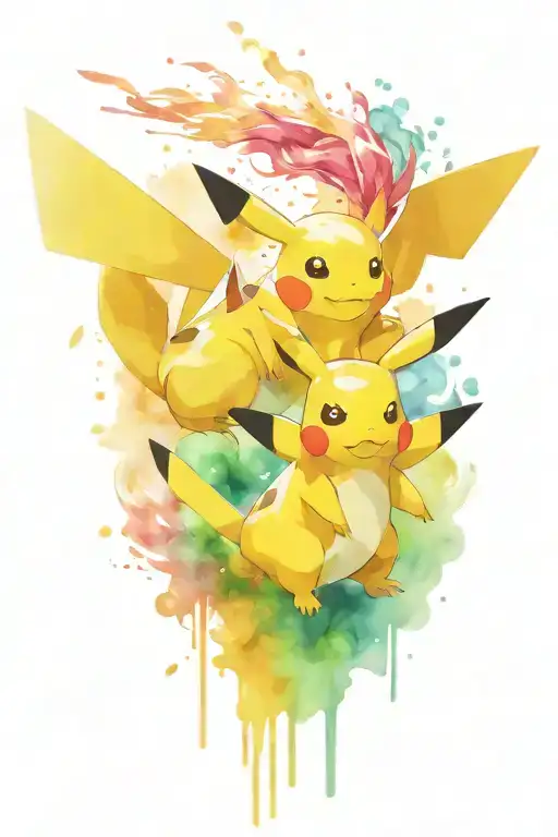 Pokemon battle scene tattoo design idea