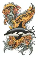 Orca killer whale tattoo design idea