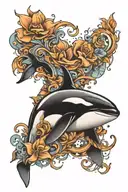 Orca killer whale tattoo design idea