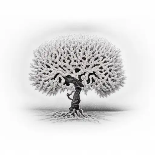peach tree tattoo design idea