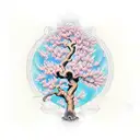 peach tree tattoo design idea