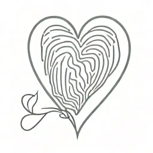 fingerprint heart shape tattoo design idea