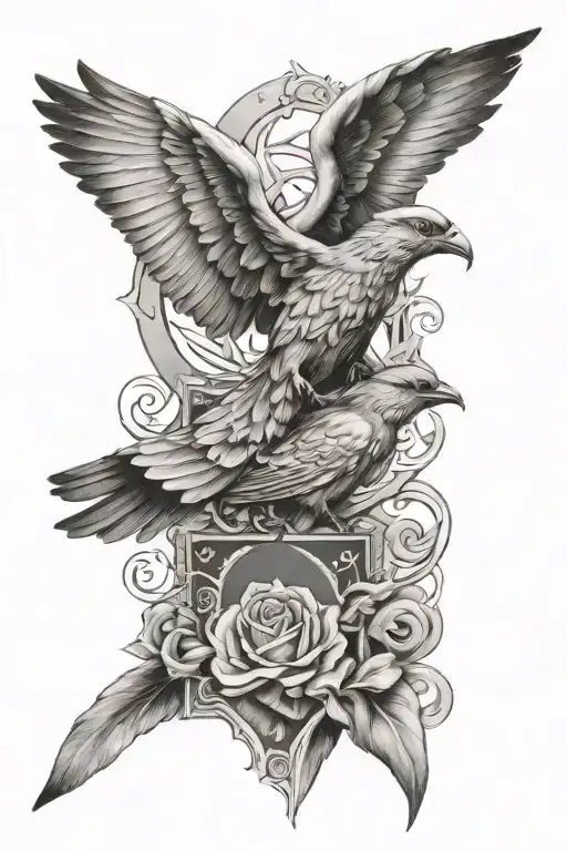 Angle and bird with Jeremiah 29:11 integrated tattoo design idea