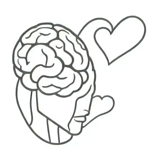 brain that takes in its arms a broken heart tattoo design idea