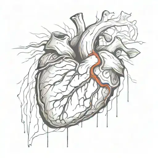 human heart in a bleeding hand tattoo design idea