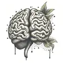 brain that takes in its arms a broken heart tattoo design idea