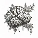 brain that takes in its arms a broken heart tattoo design idea