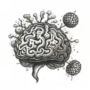 brain that takes in its arms a broken heart tattoo design idea