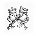 frogs dancing holding hands tattoo design idea