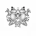 frogs dancing holding hands tattoo design idea