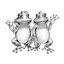 frogs dancing holding hands tattoo design idea