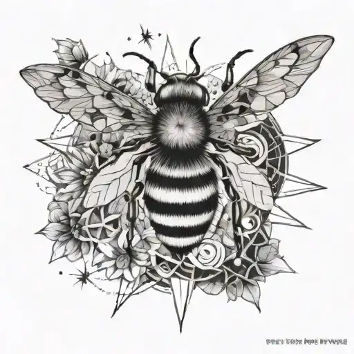 sun, moon, stars, bee, ladybug tattoo design idea