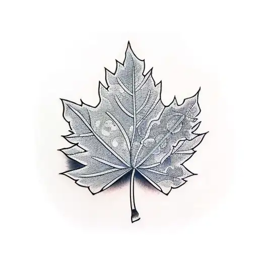 enlightened leaf tattoo design idea
