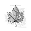 enlightened leaf tattoo design idea