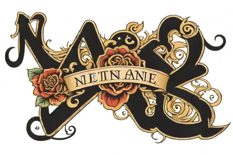 last name written tattoo design idea