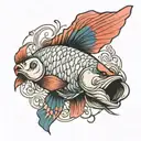 arowana fish tattoo design idea