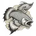 arowana fish tattoo design idea