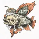 arowana fish tattoo design idea