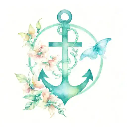 anchor and butterfly tattoo tattoo design idea