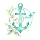 anchor and butterfly tattoo tattoo design idea
