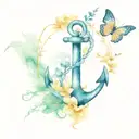 anchor and butterfly tattoo tattoo design idea