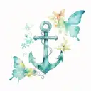 anchor and butterfly tattoo tattoo design idea