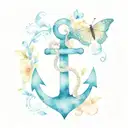 anchor and butterfly tattoo tattoo design idea