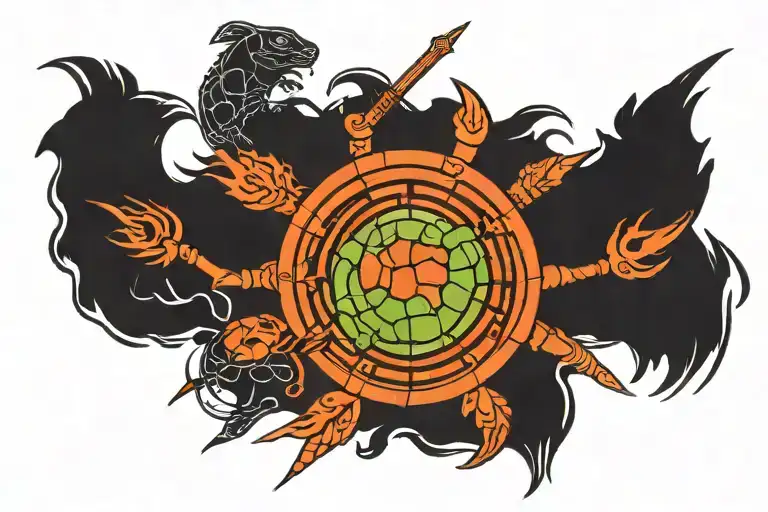 games of thrones house sigil but for the ninja turtle family tattoo design idea