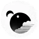 rain cloud with sun and crescent moon also fireflies tattoo design idea