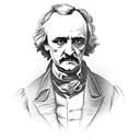 Edgar Allan Poe old portrait tattoo design idea
