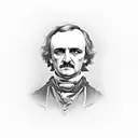 Edgar Allan Poe old portrait tattoo design idea