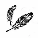 feather with birds tattoo design idea