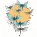 A tattoo design featuring five dragonflies, each representing one of your children, with their names subtly incorporated into the wings tattoo design idea