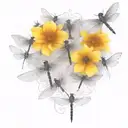 A tattoo design featuring five dragonflies, each representing one of your children, with their names subtly incorporated into the wings tattoo design idea