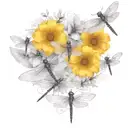 A tattoo design featuring five dragonflies, each representing one of your children, with their names subtly incorporated into the wings tattoo design idea