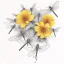 A tattoo design featuring five dragonflies, each representing one of your children, with their names subtly incorporated into the wings tattoo design idea