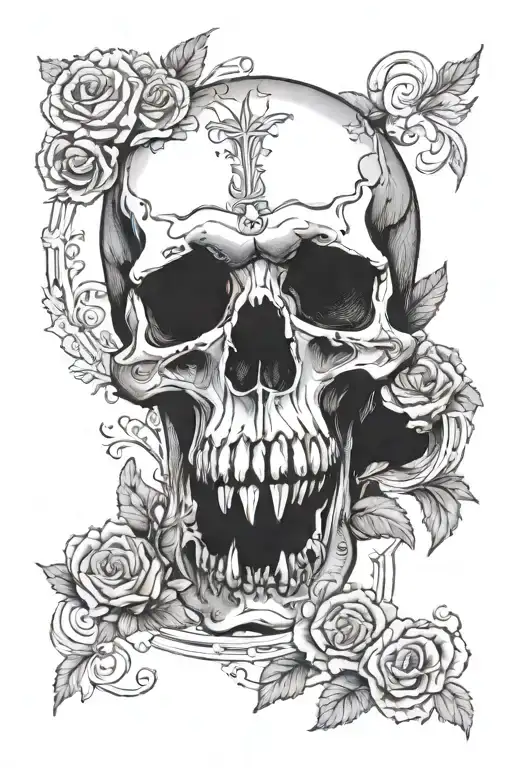 skull memento mori memento vivere tattoo design idea