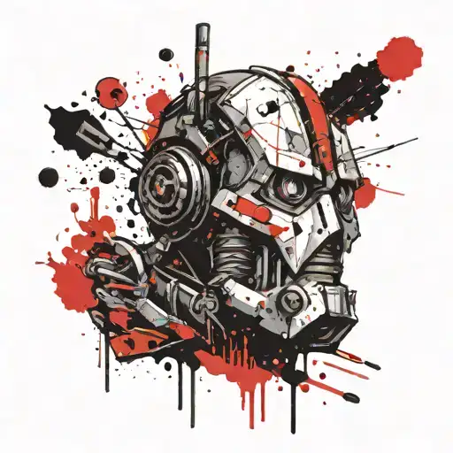 iron giant head tattoo design idea