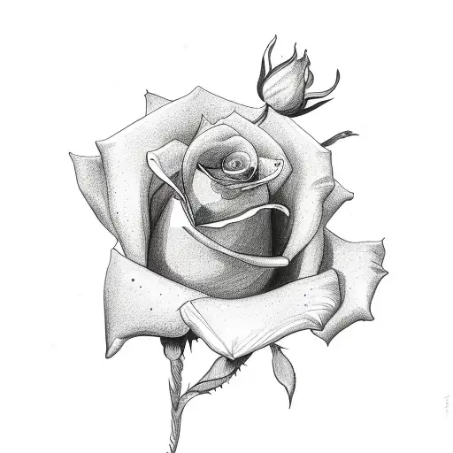 cosmo and rose flowers tattoo design idea