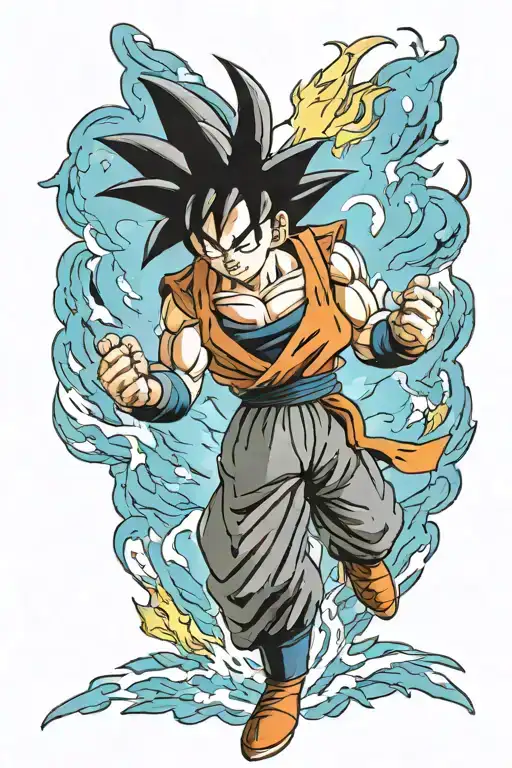 goku turning super saiyan tattoo design idea