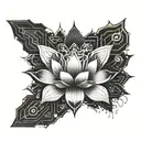 lotus flower blooming tattoo design idea