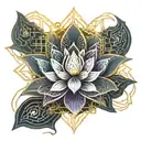 lotus flower blooming tattoo design idea