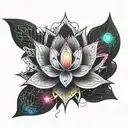 lotus flower blooming tattoo design idea