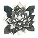 lotus flower blooming tattoo design idea
