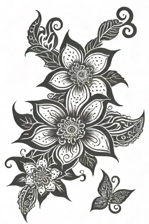 Flowers, henna tattoo design idea