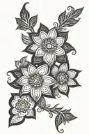 Flowers, henna tattoo design idea