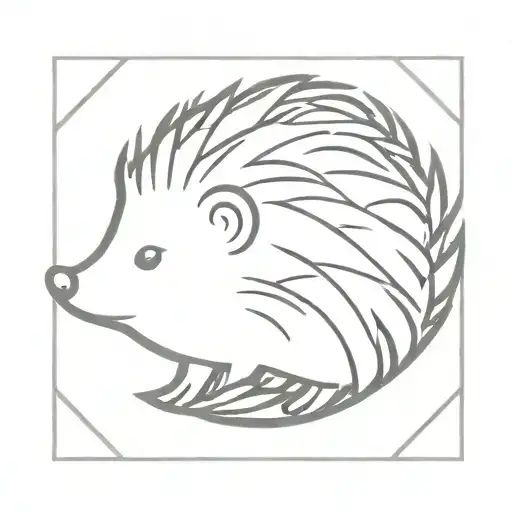 curled-up hedgehog with heart in the middle tattoo design idea