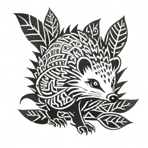 hedgehog shrinked tattoo design idea