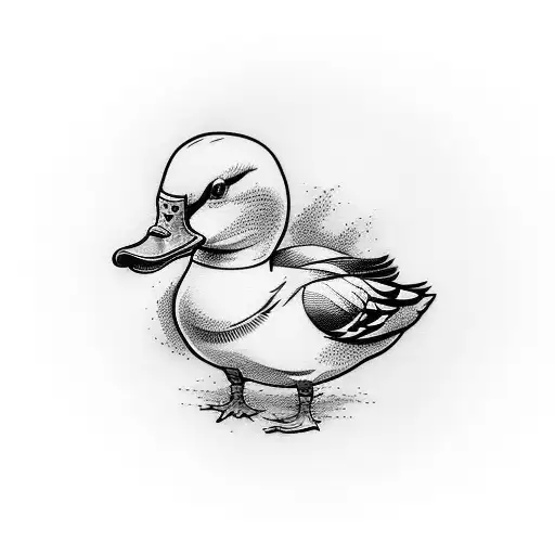 duck with  Guns tattoo design idea